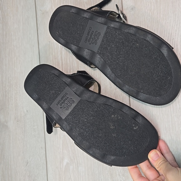 SAS Women Comfort Tripad Black Leather Sandals with Buckle Straps Shoes Sz 7M - Picture 11 of 12
